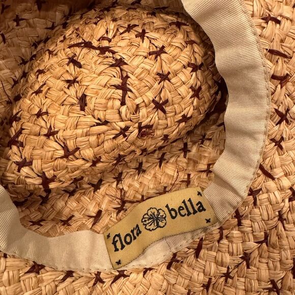 Florabella Crochet Raffia Hat in natural seashell trim - Picture 10 of 11